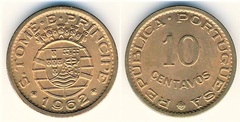 10 centavos from São Tomé and Príncipe