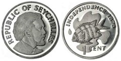 1 centavo (Independence) from Seychelles