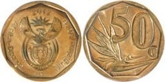 50 cents (Afrika-Dzonga / Ningizimu Afrika) from South Africa