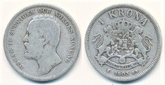 1 krona (Oscar II) from Sweden