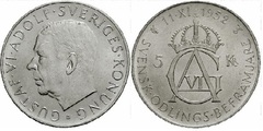 5 kronor (70th Anniversary of Gustaf VI) from Sweden