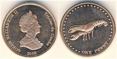 1 penny from Tristan da Cunha