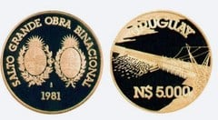 5.000 nuevos pesos (Salto Grande Dam) from Uruguay