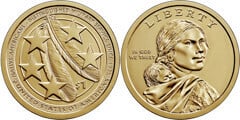 1 dollar (Sacagawea Dollar - Native American Dollar - U.S. Military since 1775) from United States