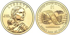 1 dollar (Sacagawea Dollar - Native American Dollar - Hiawatha Belt) from United States