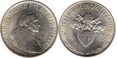 1000 liras (John Paul II) from Vatican