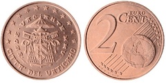 2 euro cent (Headquarters Vacant) from Vatican