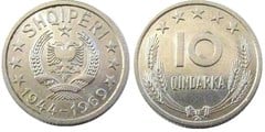 10 qindarka (25th Anniversary of the Liberation) from Albania