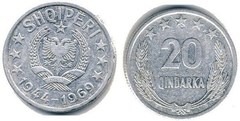 20 qindarka (25th Anniversary of the Liberation) from Albania