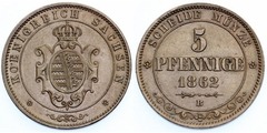5 pfennig (Sajonia) from Germany-States