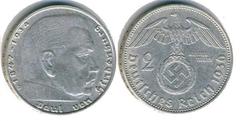 2 reichsmark from Germany-III Reich