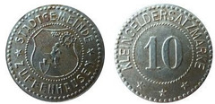 10 pfennig  (Ciudad de Zuffenhausen-Estado federado de Württemberg) from Germany-Notgeld