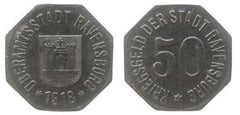 50 pfennig  (Ciudad de Ravensburg-Estado federado de Württemberg) from Germany-Notgeld