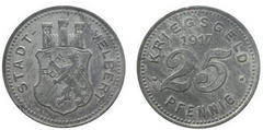 25 pfennig (Ciudad de Velbert-Provincia prusiana de Rin) from Germany-Notgeld