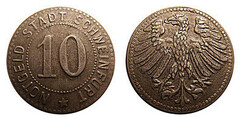 10 pfennig (Ciudad de Schweinfurt-Estado federado de Baviera) from Germany-Notgeld