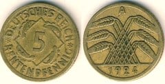 5 rentenpfennig from Germany-Rep. Weimar