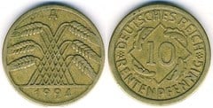10 rentenpfennig from Germany-Rep. Weimar