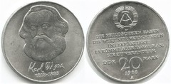 20 mark (Centenario de la Muerte de Karl Marx) from Germany-Democratic Republic