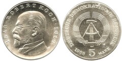 5 mark (125 Aniversario del Nacimiento de Robert Koch) from Germany-Democratic Republic