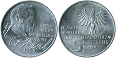 5 mark (250th Anniversary of the Birth of Immanuel Kant) from Germany-Federal Rep.