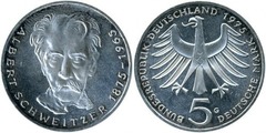 5 mark (100th Anniversary of the Birth of Albert Schweitzer, MD) from Germany-Federal Rep.