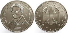 10 euro (200 Aniversario del Nacimiento de Georg Büchner) from Germany-Federal Rep.