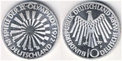 10 mark (XX Olympic Games-Munich 72) from Germany-Federal Rep.