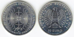 10 euro (Heinrich Hertz - 125 Años Rayos Eléctricos) from Germany-Federal Rep.