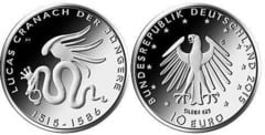 10 euro (500 Aniversario Nacimiento Lucas Cranach) from Germany-Federal Rep.