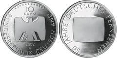 10 euro (50 Aniversario de la Televisión Alemana) from Germany-Federal Rep.