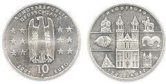 10 euro (1,200th Anniversary of Magdeburg) from Germany-Federal Rep.