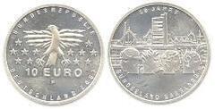 10 euro (50 Aniversario del Estado de Sarre) from Germany-Federal Rep.