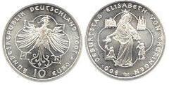 10 euro (Elisabeth von Thüringen) from Germany-Federal Rep.