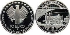 10 euro (175th Anniversary of the Train in Germany) from Germany-Federal Rep.