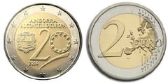 2 euro (20th Anniversary of Entry into the Council of Europe) from Andorra