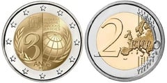 2 euro (30 Años del Ingreso de Andorra en la ONU) from Andorra