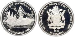 30 dollars (250th Anniversary of the Birth of G. Washington)  from Antigua and Barbuda