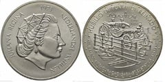 25 gulden (25 Años de Reinado de Juliana) from Netherlands Antilles