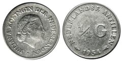 1/4 gulden from Netherlands Antilles