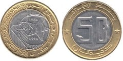 50 dinares (40 Aniversario de la Revolución) from Algeria