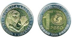 1 peso (50th Anniversary of UNICEF) from Argentina