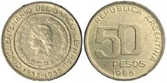 50 pesos (50th Anniversary of the Central Bank) from Argentina