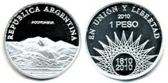 1 peso (Bicentennial of the May Revolution) from Argentina