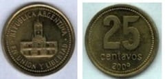 25 centavos from Argentina