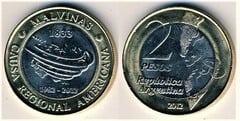 2 pesos (30th Anniversary of the Recovery of the Malvinas Islands) from Argentina
