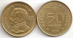50 pesos  (200 Aniversario del Nacimiento de José de San Martin) from Argentina