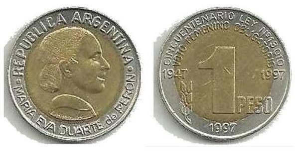 Photo of 1 peso (50 aniversario del Voto Femenino Obligatorio)