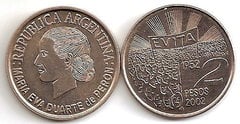 2 pesos (50th Anniversary of the Death of Eva Perón) from Argentina