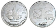 2 pesos (Centennial of the Discovery of Petroleum) from Argentina
