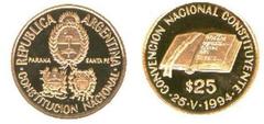25 pesos (Convención Nacional Constituyente) from Argentina